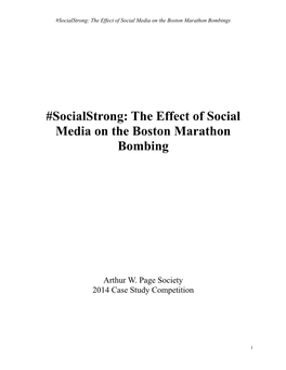 The Effect of Social Media on the Boston Marathon Bombings