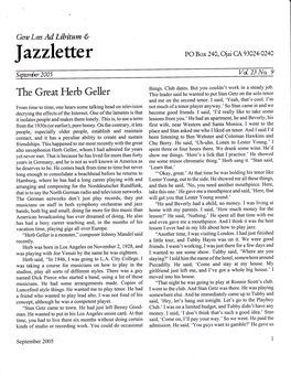 Jazzletterjazzletter PO Boxbox 240,240, Ojaiolai C./-\CA93024-024093024-0240 Septetrber 2005 Vol