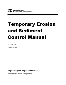 Temporary Erosion and Sediment Control Manual