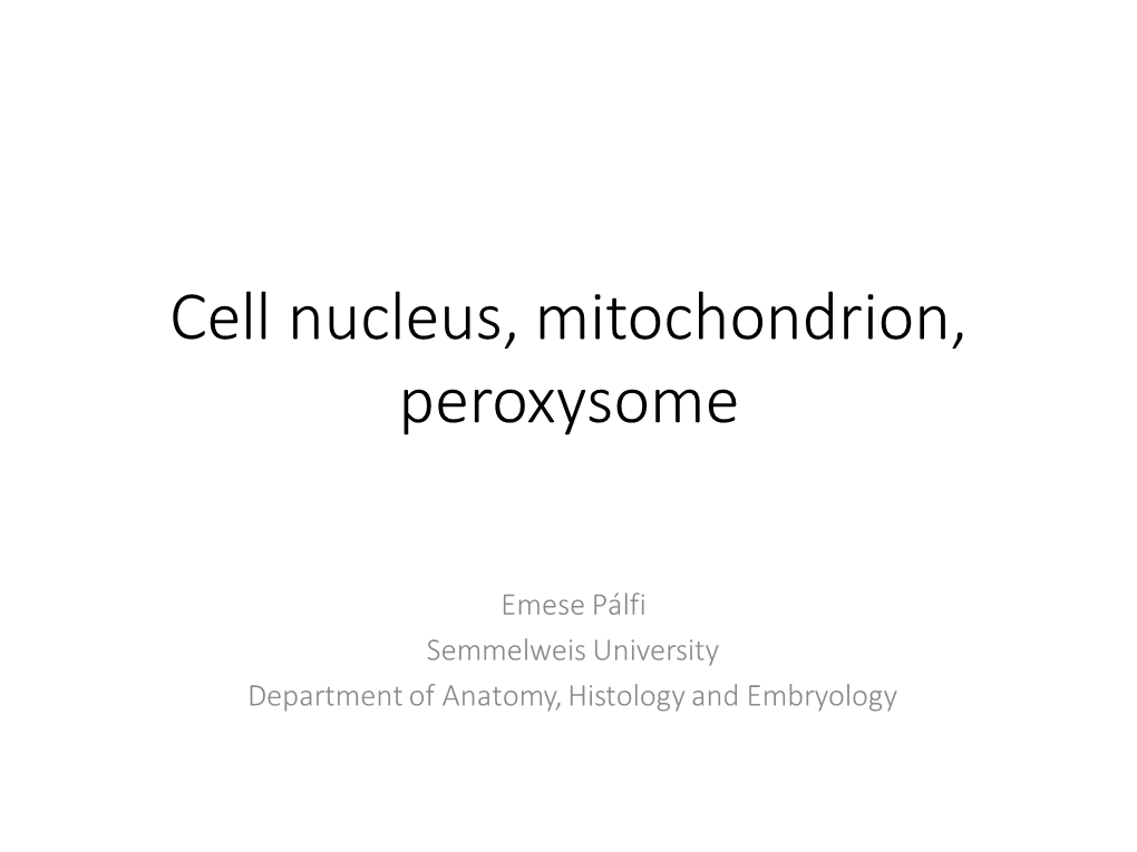 Cell Nucleus, Mitochondrium, Peroxysome