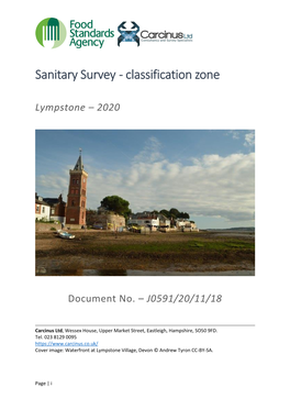 J0591/20/11/18 Lympstone Oysters Classification Zone Assessment