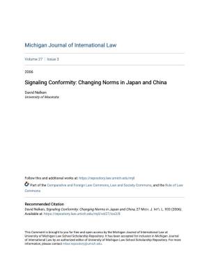 Signaling Conformity: Changing Norms in Japan and China