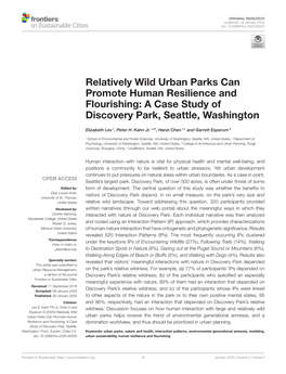 Relatively Wild Urban Parks Can Promote Human Resilience and Flourishing: a Case Study of Discovery Park, Seattle, Washington