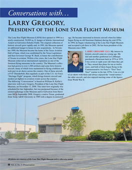 Conversation With…Larry Gregory, President Of