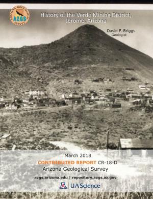 History of the Verde Mining District, Jerome, Arizona