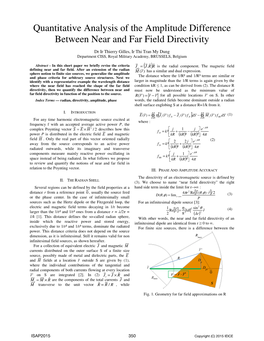 Quantitative Analysis of the Amplitude Difference Between Near and Far Field Directivity