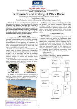 Performance and Working of Rhex Robot