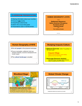 Human Geography of NYS Studying Iroquois Culture Woodland Stage