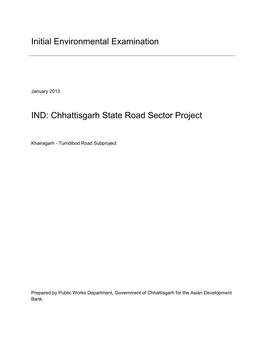 Chhattisgarh State Road Sector Project: Khairagarh