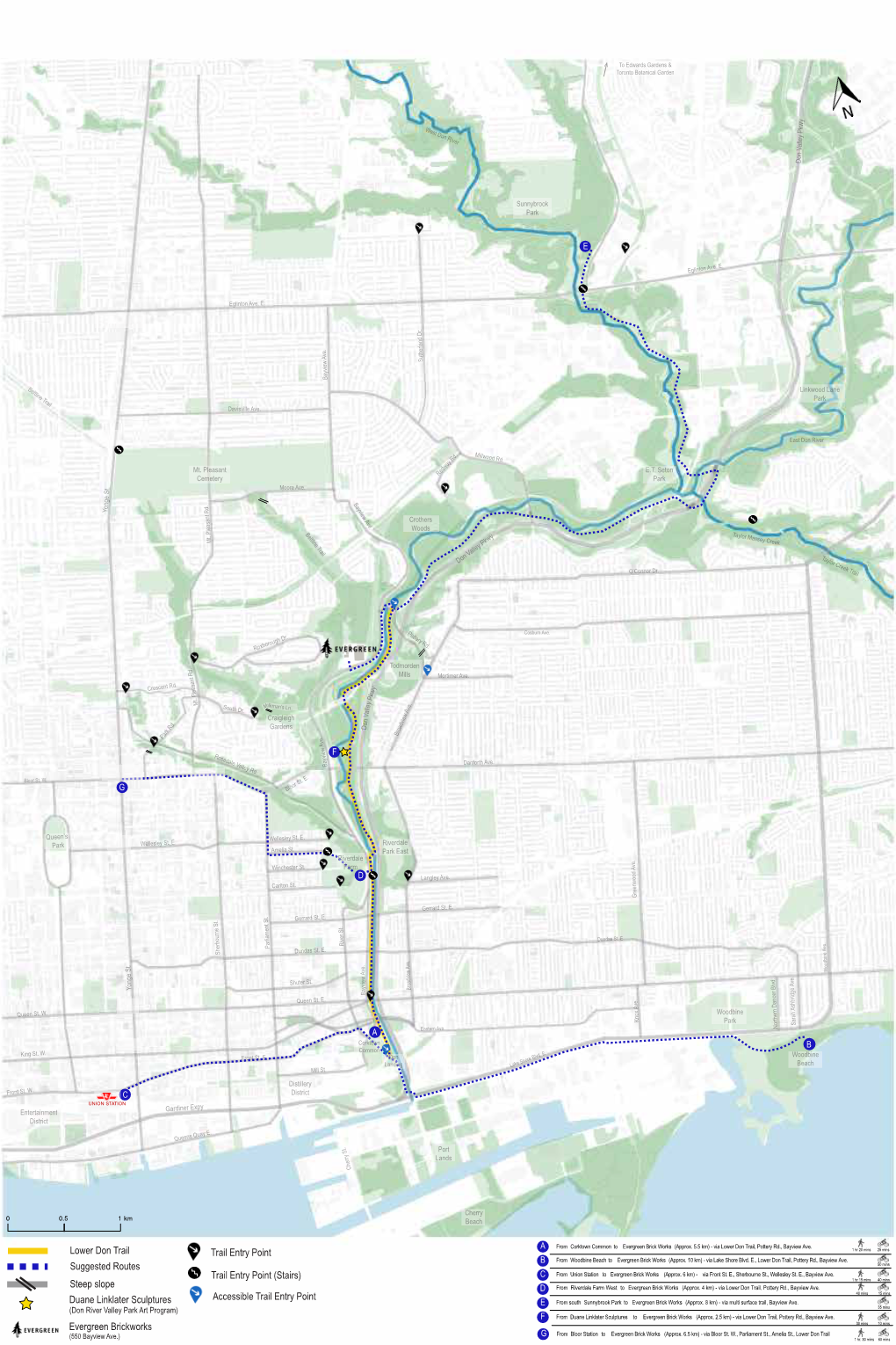 Lower Don Trail Suggested Routes Accessible Trail Entry Point Trail