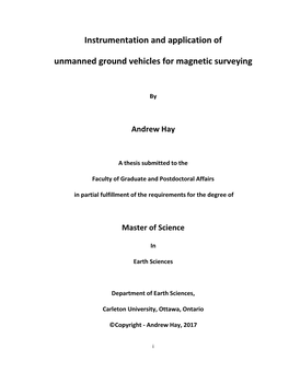 Instrumentation and Application of Unmanned Ground Vehicles for Magnetic Surveying