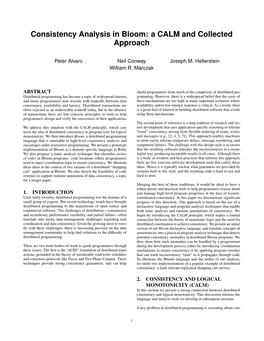 Consistency Analysis in Bloom: a CALM and Collected Approach