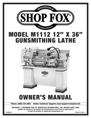 Model M1112 12" X 36" Gunsmithing Lathe