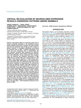 Critical Re-Evaluation of Neuroglobin Expression Reveals Conserved Patterns Among Mammals