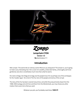 Zorro Jumpchain CYOA Version 1.0 By​ ​Blackshadow111