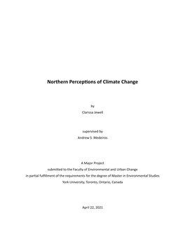 Northern Perceptions of Climate Change