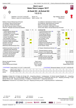 Al-Duhail SC 1:2 (1:1)