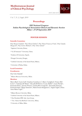 Mediterranean Journal of Clinical Psychology