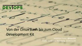 Von Der Linux Bash Bis Zum Cloud Development