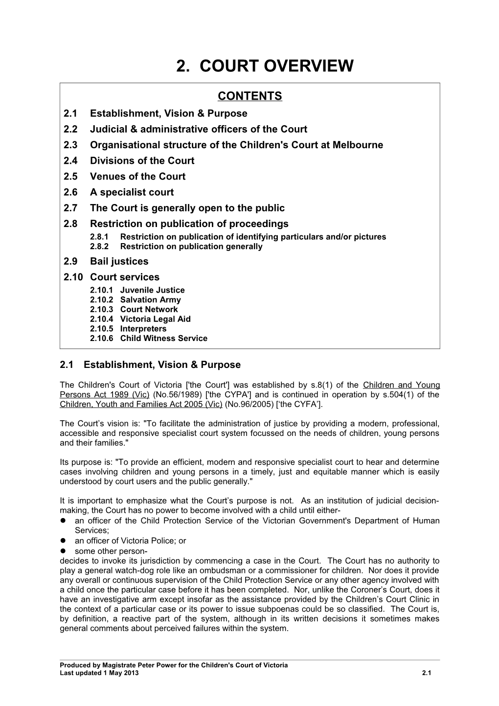 2.2 Judicial & Administrative Officers of the Court