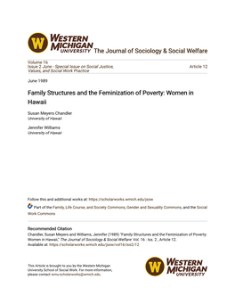 Family Structures and the Feminization of Poverty: Women in Hawaii