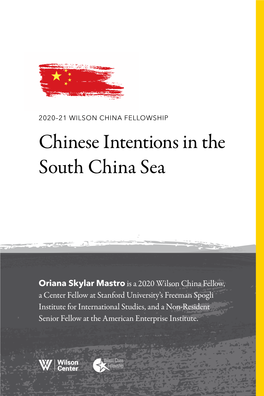 Chinese Intentions in the South China Sea