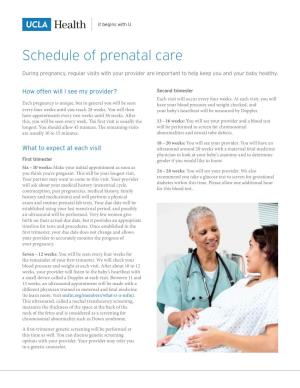 Schedule of Prenatal Care