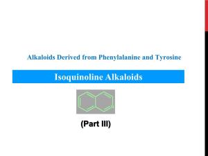 Isoquinoline Alkaloids