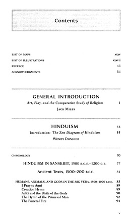 Contents GENERAL INTRODUCTION HINDUISM 53