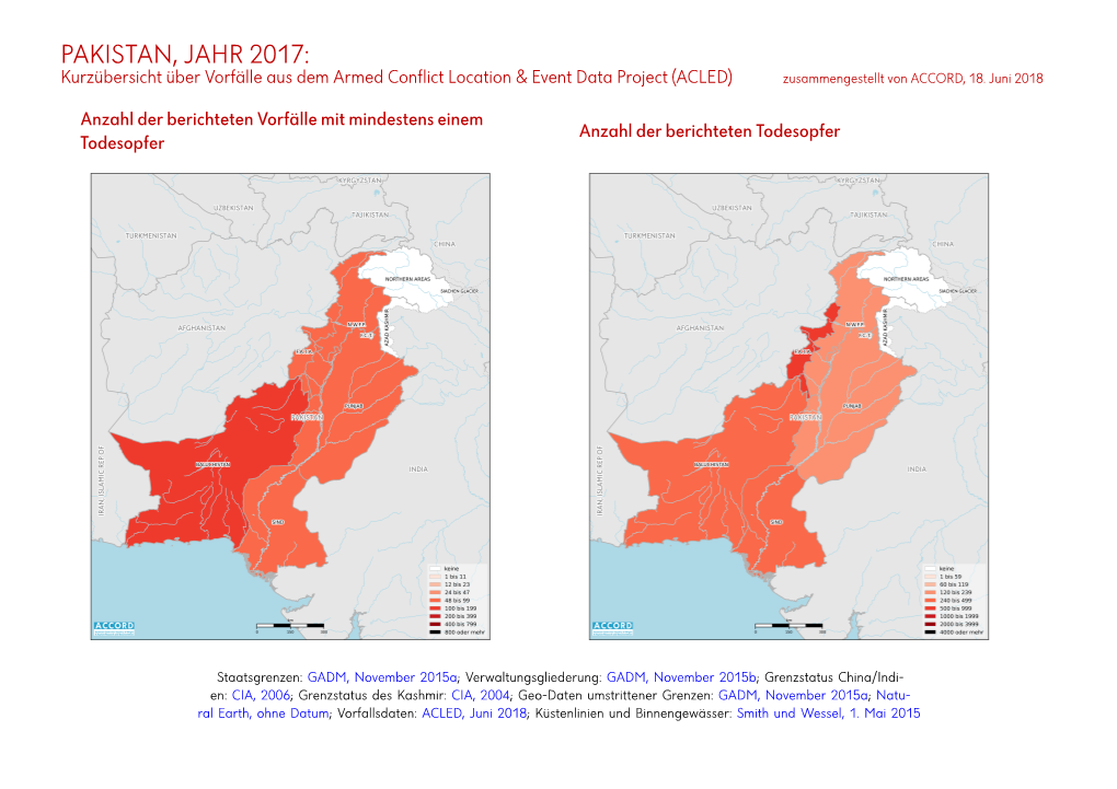 PAKISTAN, JAHR 2017: Kurzübersicht Über Vorfälle Aus Dem Armed Conflict Location & Event Data Project (ACLED) Zusammengestellt Von ACCORD, 18