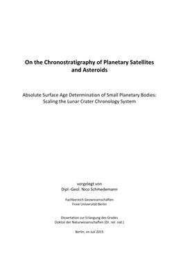 On the Chronostratigraphy of Planetary Satellites and Asteroids