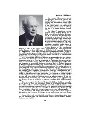 Norman Hilberry' Dr