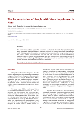 The Representation of People with Visual Impairment in Films
