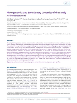 Phylogenomics and Evolutionary Dynamics of the Family Actinomycetaceae