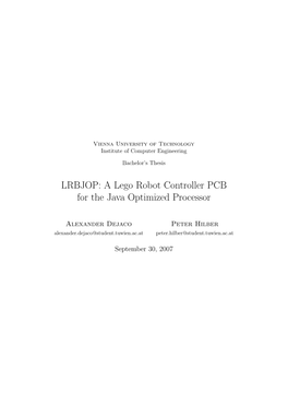 LRBJOP: a Lego Robot Controller PCB for the Java Optimized Processor