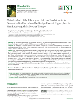 Meta-Analysis of the Efficacy and Safety of Imidafenacin for Overactive Bladder Induced by Benign Prostatic Hyperplasia in Men Receiving Alpha-Blocker Therapy