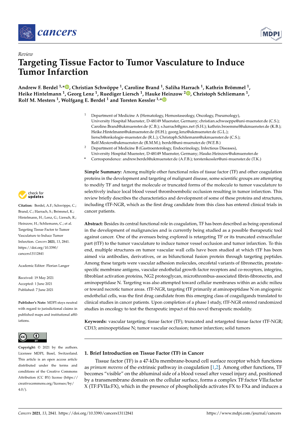 Targeting Tissue Factor to Tumor Vasculature to Induce Tumor Infarction