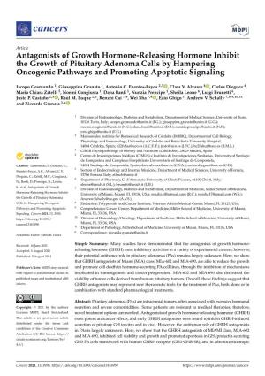 Antagonists of Growth Hormone-Releasing Hormone Inhibit the Growth of Pituitary Adenoma Cells by Hampering Oncogenic Pathways and Promoting Apoptotic Signaling