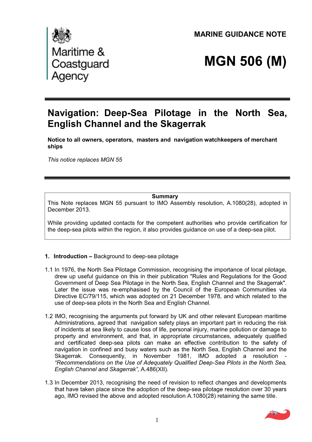 Deep-Sea Pilotage in the North Sea, English Channel and the Skagerrak