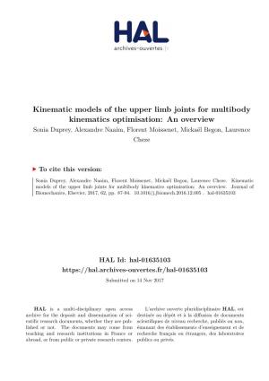 Kinematic Models of the Upper Limb Joints For