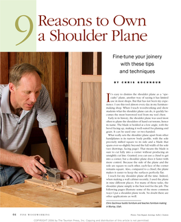 9 Reasons to Own a Shoulder Plane