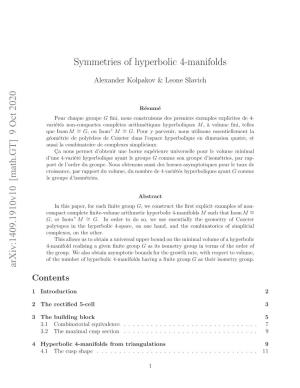 [Math.GT] 9 Oct 2020 Symmetries of Hyperbolic 4-Manifolds