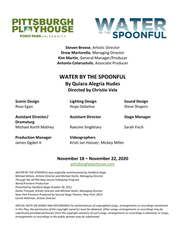 WATER by the SPOONFUL by Quiara Alegria Hudes Directed by Christie Vela