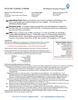 PITUITARY TUMORS 2018 Template