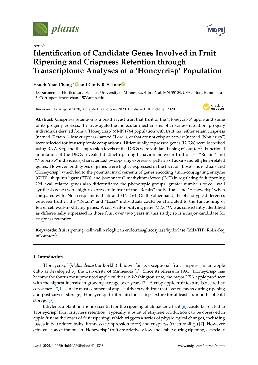 Identification of Candidate Genes Involved in Fruit Ripening