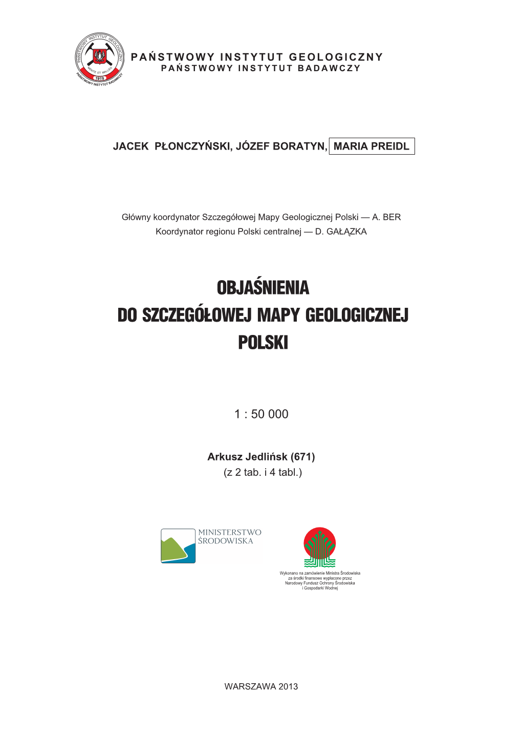 Objaœnienia Do Szczegółowej Mapy Geologicznej Polski