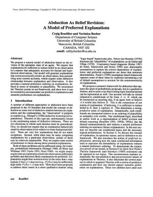 1993-Abduction As Belief Revision: a Model of Preferred Explanations