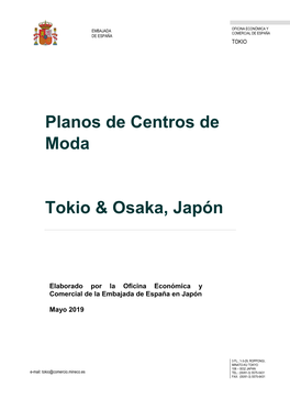 Planos De Centros De Moda Tokio & Osaka, Japón