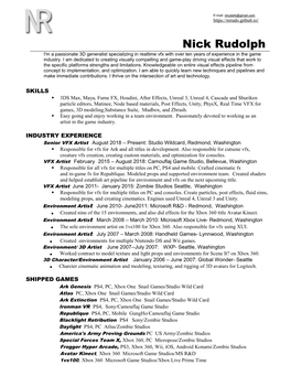 Nick Rudolph's Portfolio