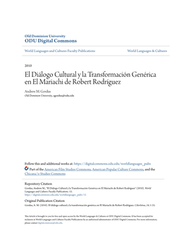 El Diálogo Cultural Y La Transformación Genérica En El Mariachi De Robert Rodríguez Andrew M